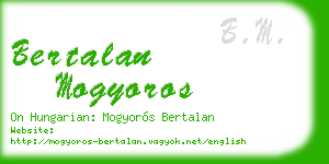 bertalan mogyoros business card